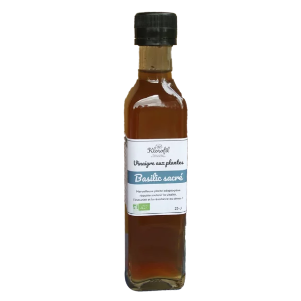 Vinaigre de cidre bio enrichi Basilic sacré