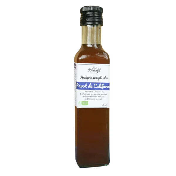 Vinaigre de cidre bio enrichi pavot de californie